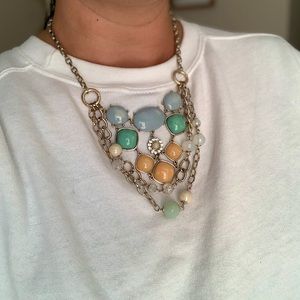 Ann Taylor Statement Bead and Chain Necklace